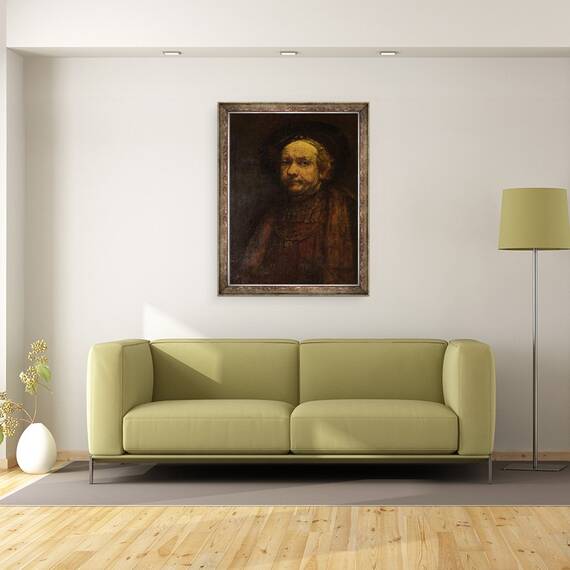 Tablou inramat - Rembrandt Harmensz van Rijn - Autoportret, 60 x 80 cm - 2- Roveli