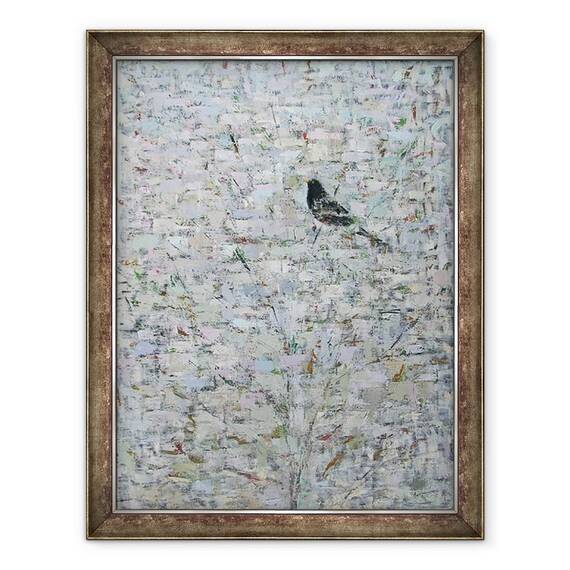 Tablou inramat - Ruth Addinall - Mierla in copac I, 60 x 80 cm - - Roveli
