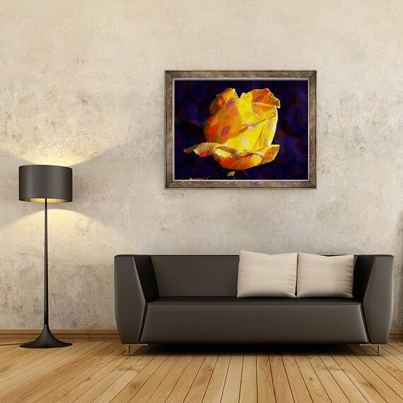 Tablou inramat - Scott J. Davis - Trandafir galben, 60 x 80 cm - 2- Roveli