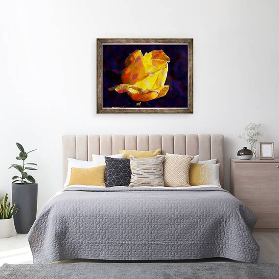 Tablou inramat - Scott J. Davis - Trandafir galben, 60 x 80 cm - 3- Roveli