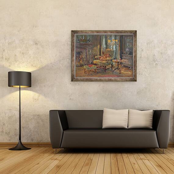 Tablou inramat - Susan Ryder - Lumina de foc Le Mairy, 60 x 80 cm - 2- Roveli
