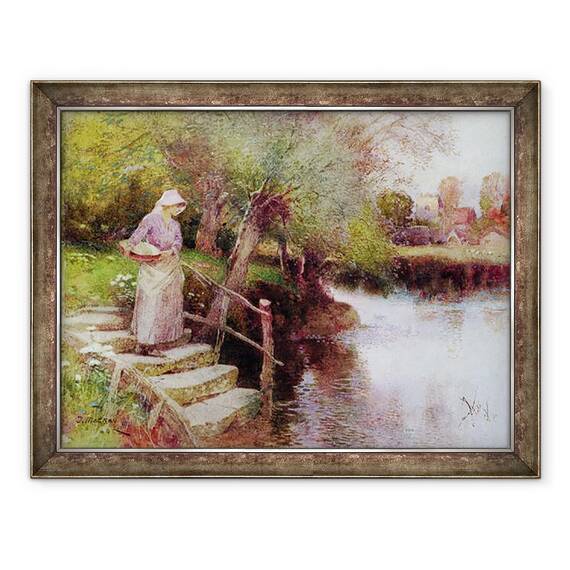 Tablou inramat - Thomas Mackay - Asteptand feribotul, 60 x 80 cm - - Roveli