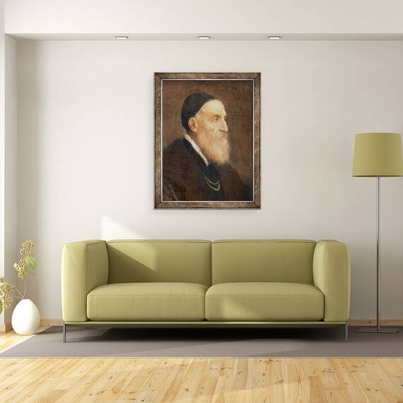 Tablou inramat - Titian - Autoportret detaliu al capului, 60 x 80 cm - 2- Roveli
