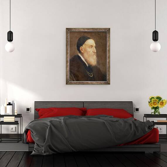 Tablou inramat - Titian - Autoportret detaliu al capului, 60 x 80 cm - 3- Roveli