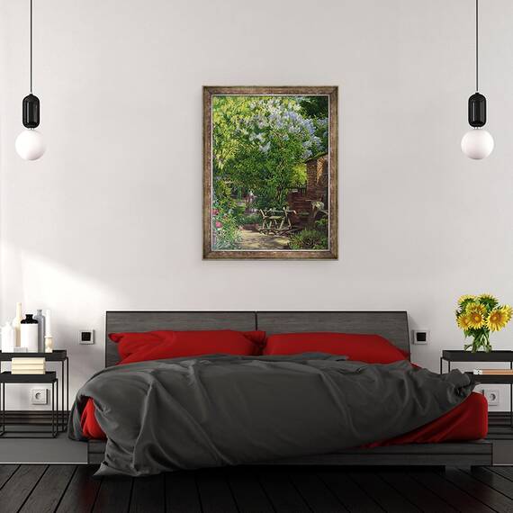 Tablou inramat - William John Montaigne - in gradina, 60 x 80 cm - 3- Roveli