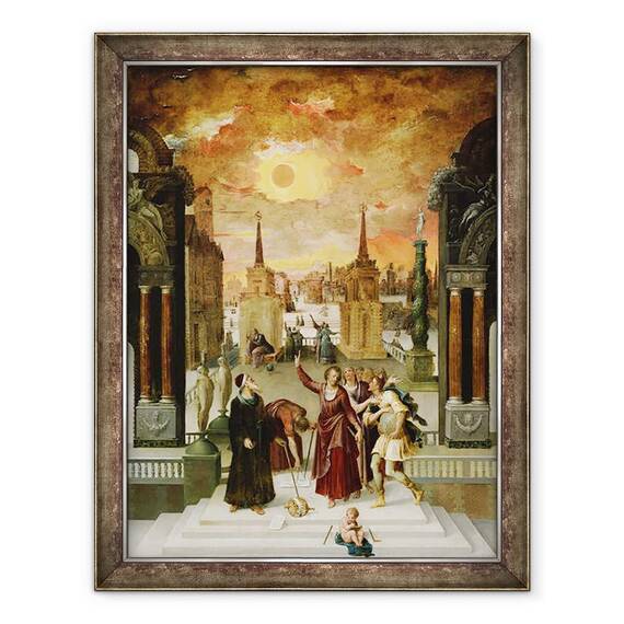 Tablou inramat - Antoine Caron - Dionisie Areopagitul Convertirea filozofilor pagani, 60 x 80 cm - - Roveli