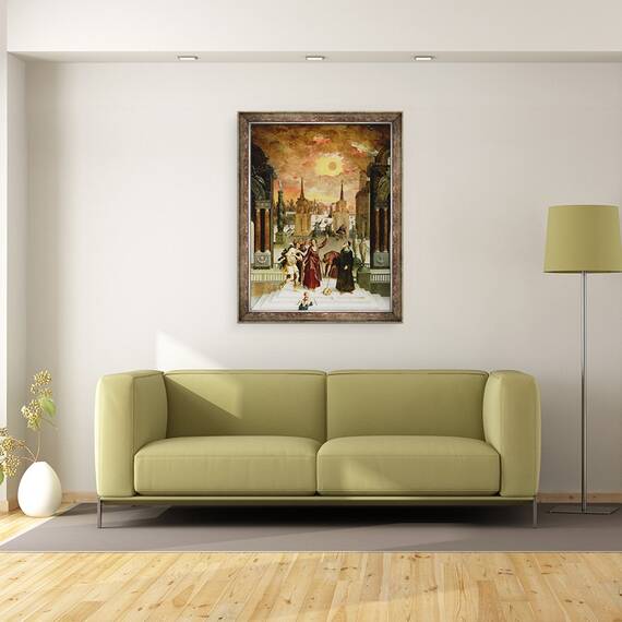 Tablou inramat - Antoine Caron - Dionisie Areopagitul Convertirea filozofilor pagani, 60 x 80 cm - 2- Roveli