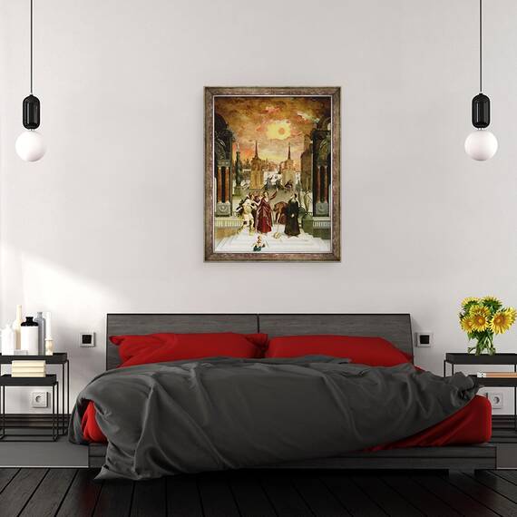 Tablou inramat - Antoine Caron - Dionisie Areopagitul Convertirea filozofilor pagani, 60 x 80 cm - 3- Roveli