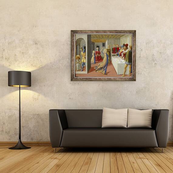 Tablou inramat - Benozzo di Lese di Sandro Gozzoli - Sarbatoarea lui Irod si decapitarea Sfantului Ioan Botezatorul, 60 x 80 cm - 2- Roveli