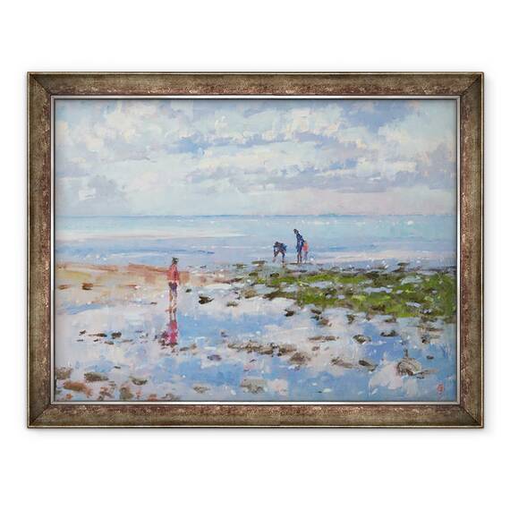Tablou inramat - Christopher Glanville - Charmouth cu reflux, 60 x 80 cm - - Roveli