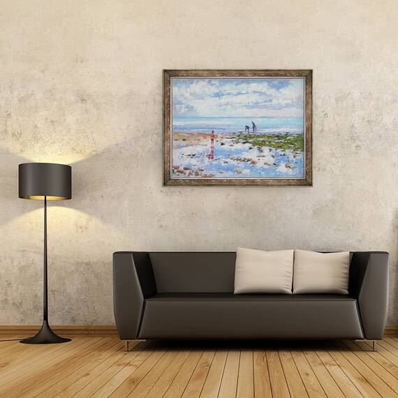 Tablou inramat - Christopher Glanville - Charmouth cu reflux, 60 x 80 cm - 2- Roveli