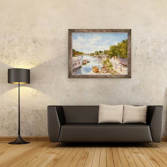 Tablou inramat - Christopher Glanville - Tamisa la Richmond, 60 x 80 cm - 2- Roveli