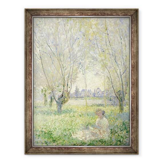 Tablou inramat - Claude Monet - Femeia asezata sub Willows, 60 x 80 cm - - Roveli
