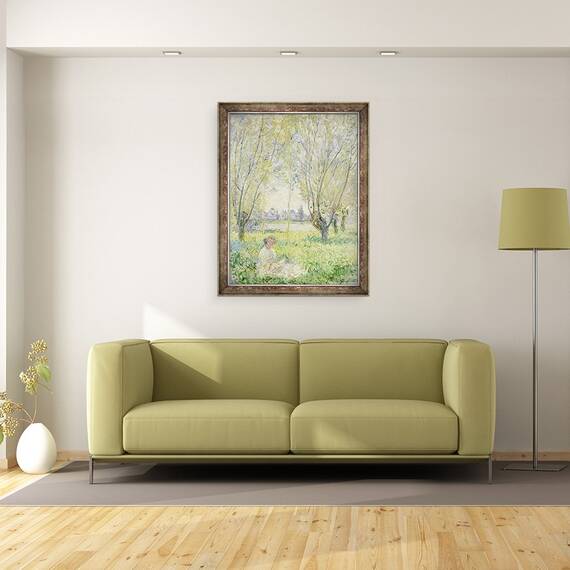 Tablou inramat - Claude Monet - Femeia asezata sub Willows, 60 x 80 cm - 2- Roveli