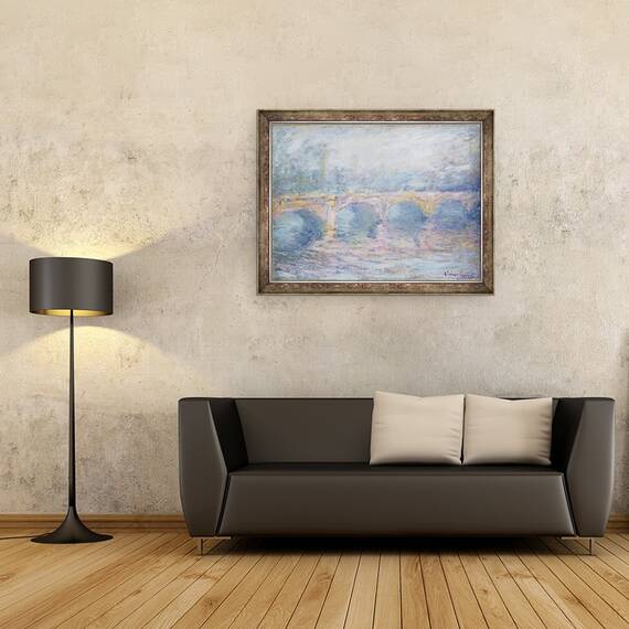 Tablou inramat - Claude Monet - Podul Waterloo, Londra, la apus, 60 x 80 cm - 2- Roveli