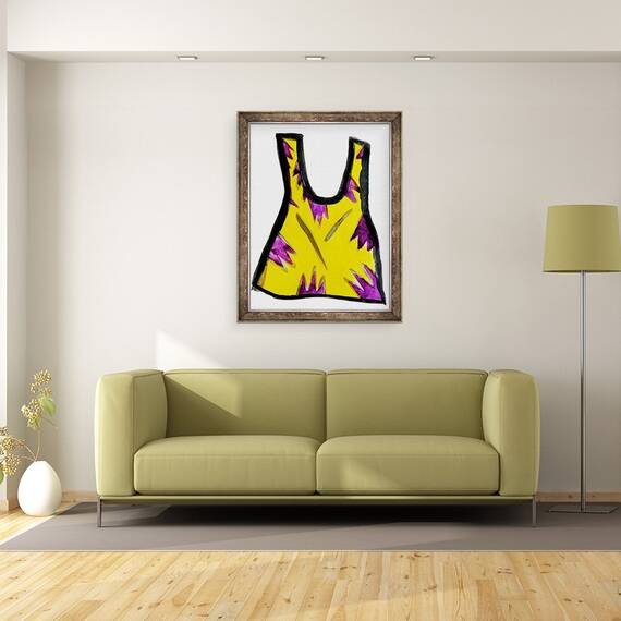 Tablou inramat - Daisy de Villeneuve - Camisol galben, 60 x 80 cm - 2- Roveli