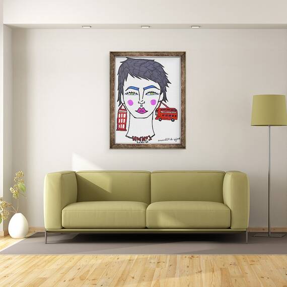 Tablou inramat - Daisy de Villeneuve - Londra Girls, 60 x 80 cm - 2- Roveli