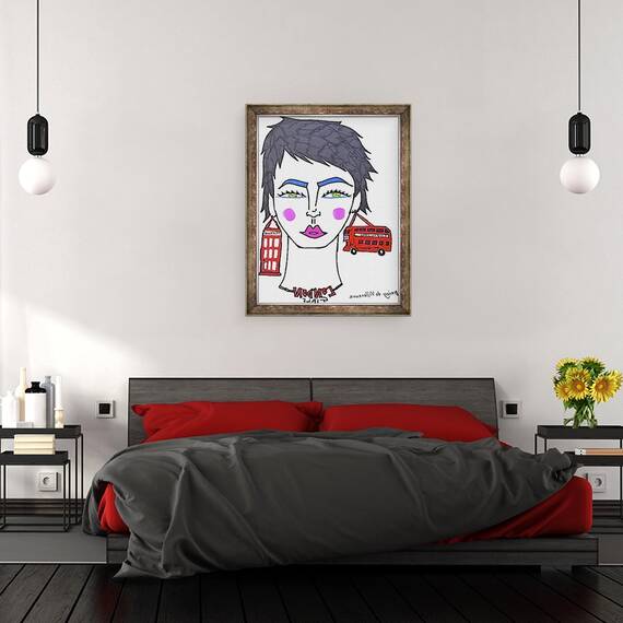 Tablou inramat - Daisy de Villeneuve - Londra Girls, 60 x 80 cm - 3- Roveli