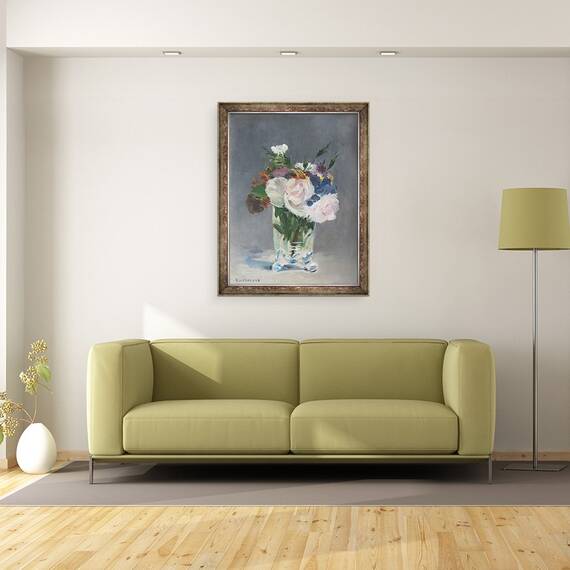 Tablou inramat - Edouard Manet - Flori intr-o vaza de cristal, 60 x 80 cm - 2- Roveli