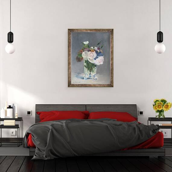 Tablou inramat - Edouard Manet - Flori intr-o vaza de cristal, 60 x 80 cm - 3- Roveli