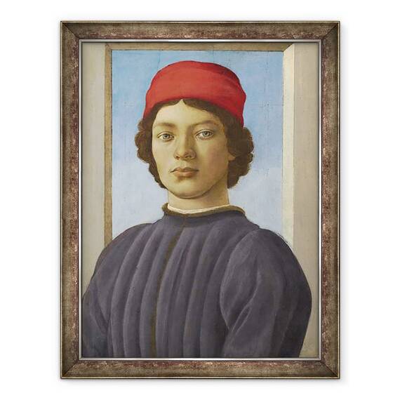 Tablou inramat - Filippino Lippi - Portretul unui Tineret, 60 x 80 cm - - Roveli