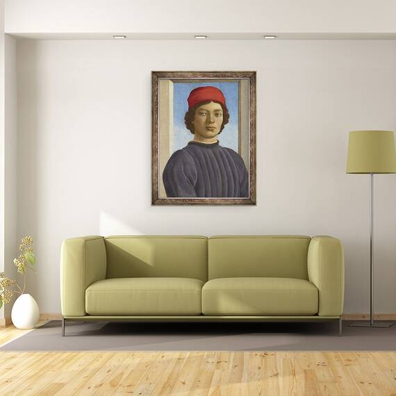 Tablou inramat - Filippino Lippi - Portretul unui Tineret, 60 x 80 cm - 2- Roveli