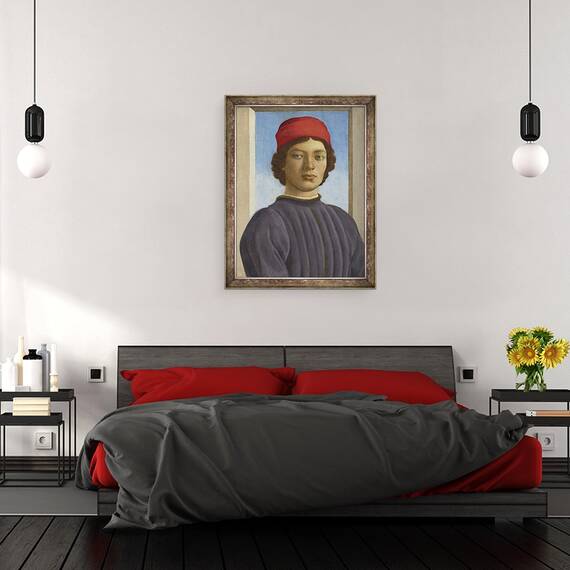 Tablou inramat - Filippino Lippi - Portretul unui Tineret, 60 x 80 cm - 3- Roveli