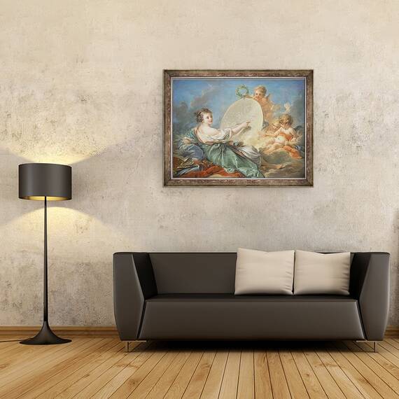 Tablou inramat - Francois Boucher - Alegorie de Pictura, 60 x 80 cm - 2- Roveli