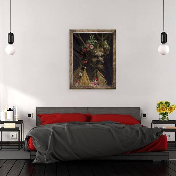 Tablou inramat - Giuseppe Arcimboldo - Patru anotimpuri intr-un singur cap, 60 x 80 cm - 3- Roveli