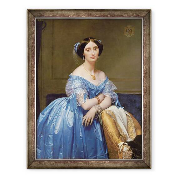 Tablou inramat - Jean Auguste Dominique Ingres - Portretul Printesei de Broglie, 60 x 80 cm - - Roveli