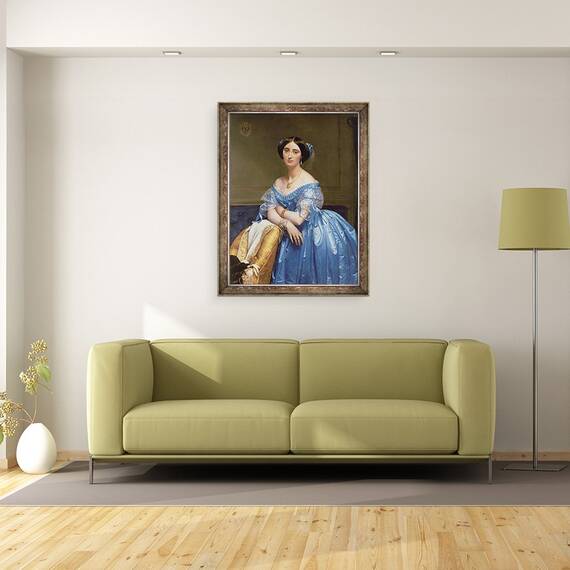 Tablou inramat - Jean Auguste Dominique Ingres - Portretul Printesei de Broglie, 60 x 80 cm - 2- Roveli