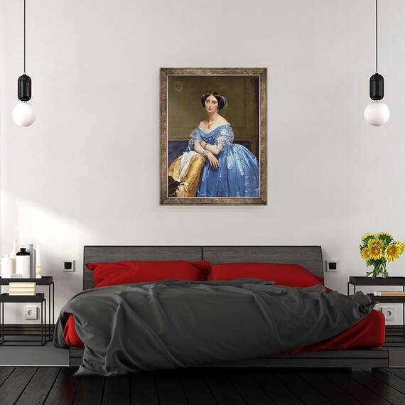 Tablou inramat - Jean Auguste Dominique Ingres - Portretul Printesei de Broglie, 60 x 80 cm - 3- Roveli