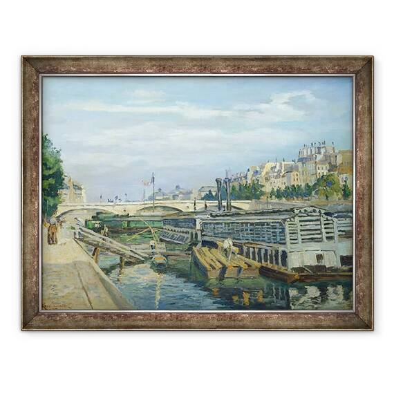 Tablou inramat - Jean Baptiste Armand Guillaumin - Podul lui Louis Philippe, 60 x 80 cm - - Roveli