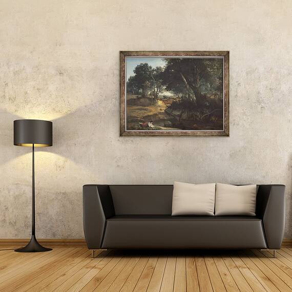 Tablou inramat - Jean Baptiste Camille Corot - Padurea Fontainebleau, 60 x 80 cm - 2- Roveli