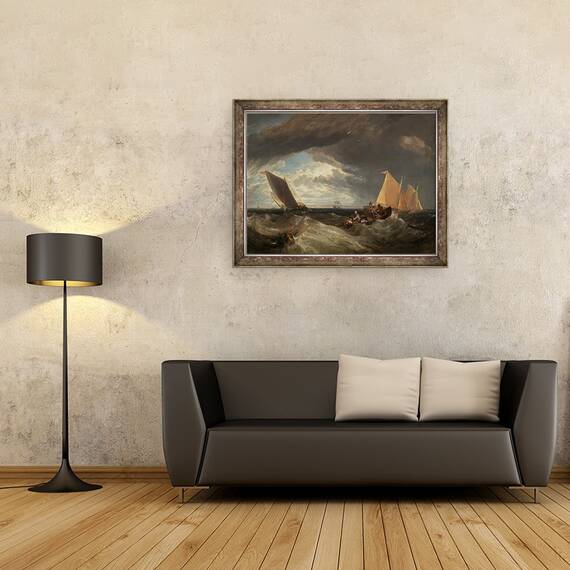 Tablou inramat - Joseph Mallord William Turner - Jonctiunea dintre Tamisa si Medway, 60 x 80 cm - 2- Roveli