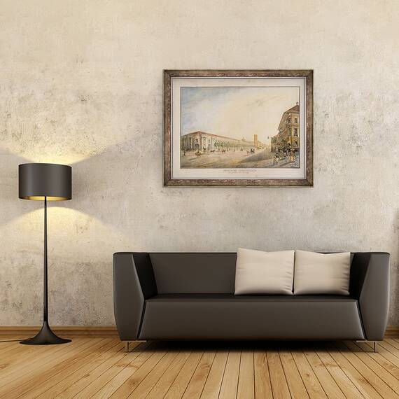 Tablou inramat - Karl Pavlovich Beggrov - Vedere de Nevsky Prospekt, langa Gostiny Dvor, Sankt-Petersburg, 60 x 80 cm - 2- Roveli