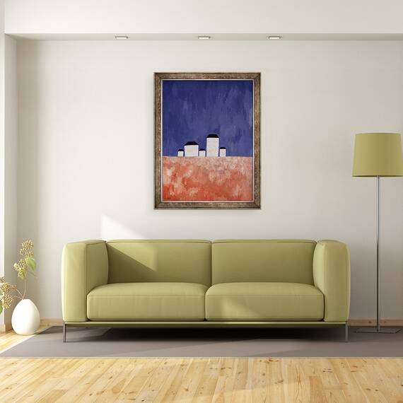 Tablou inramat - Kazimir Severinovich Malevich - Peisaj cu 5 case, 60 x 80 cm - 2- Roveli
