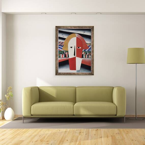 Tablou inramat - Kazimir Severinovich Malevich - seful unui taran, 60 x 80 cm - 2- Roveli