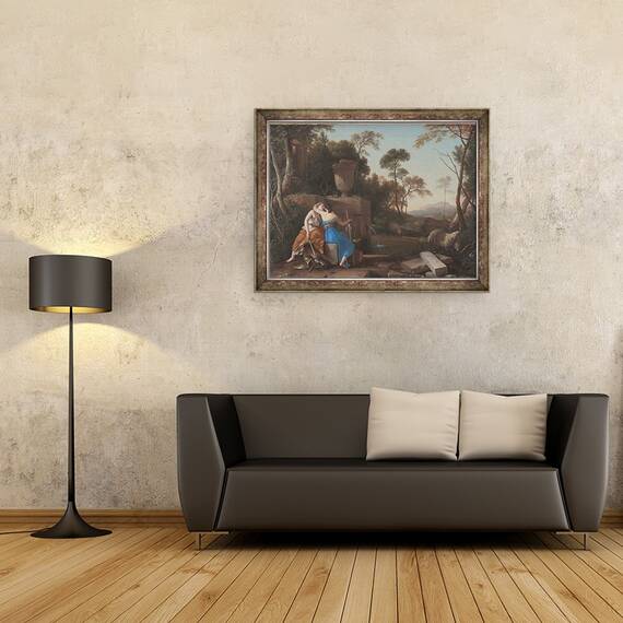 Tablou inramat - Laurent de La Hyre - Sarutul Pacii si Justitiei, 60 x 80 cm - 2- Roveli