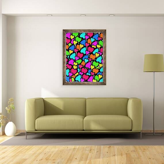 Tablou inramat - Louisa Hereford - Inimi II, 60 x 80 cm - 2- Roveli