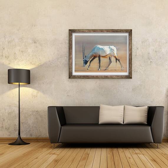 Tablou inramat - Mark Adlington - Arabian Oryx, 60 x 80 cm - 2- Roveli