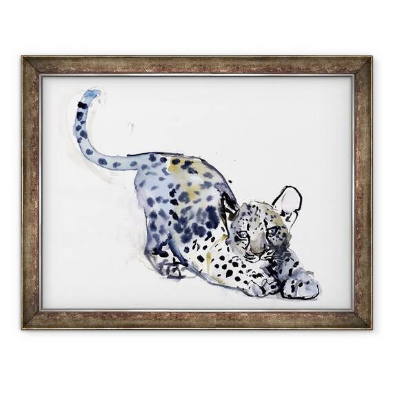 Tablou inramat - Mark Adlington - Cub de intindere Leopard arab, 60 x 80 cm - - Roveli