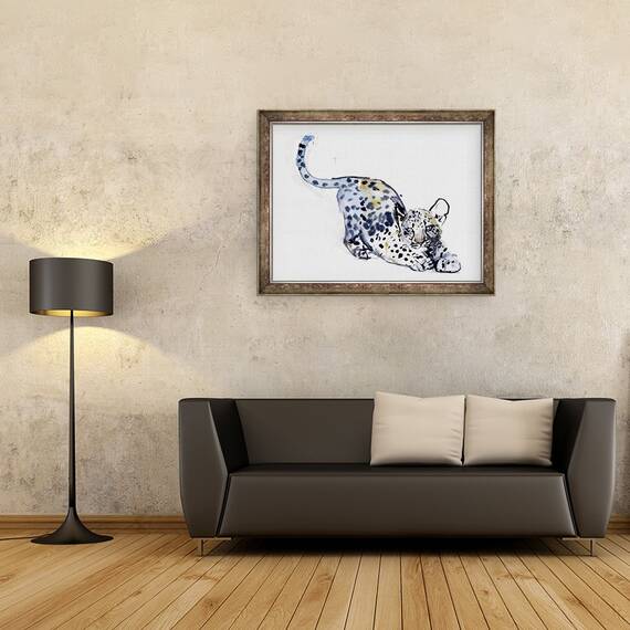 Tablou inramat - Mark Adlington - Cub de intindere Leopard arab, 60 x 80 cm - 2- Roveli