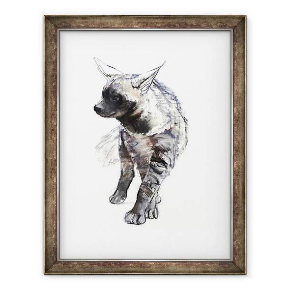 Tablou inramat - Mark Adlington - Dungi Hiaena Pup, 2010, 60 x 80 cm - - Roveli