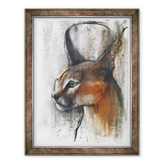 Tablou inramat - Mark Adlington - Egiptean Caracal arab, 60 x 80 cm - - Roveli