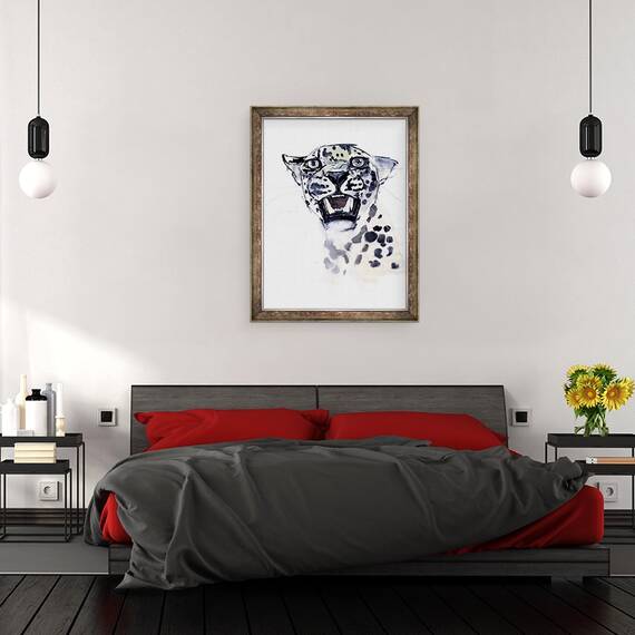 Tablou inramat - Mark Adlington - Incisiv Snarl Leopard Arabian, 60 x 80 cm - 3- Roveli