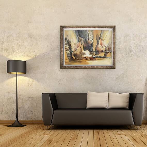 Tablou inramat - Mark Adlington - Pachet Attack Tineri Hyaene Dungi, 60 x 80 cm - 2- Roveli