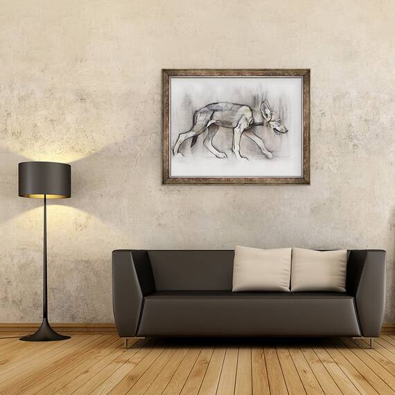 Tablou inramat - Mark Adlington - Pup Lean Lupul Arabian, 60 x 80 cm - 2- Roveli