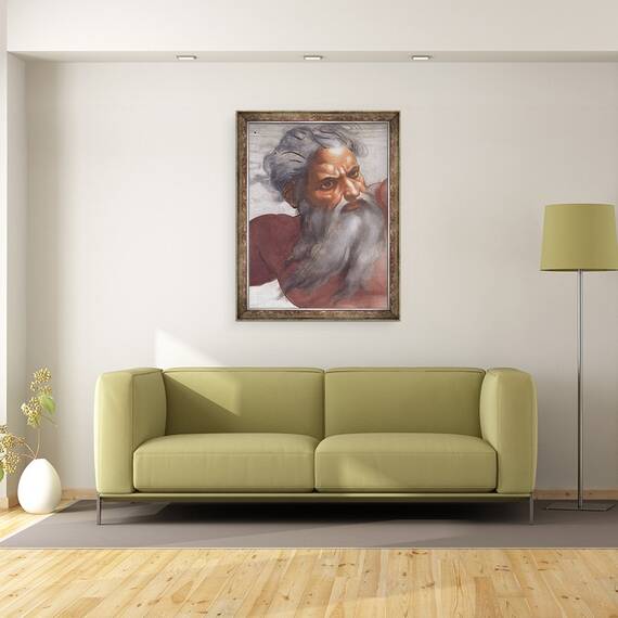 Tablou inramat - Michelangelo Buonarroti - Plafonul Capelei Sixtine, Crearea Soarelui si Lunii, 1508-12, 60 x 80 cm - 2- Roveli