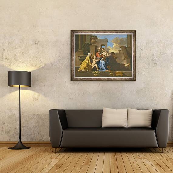 Tablou inramat - Nicolas Poussin - Sfanta familie pe trepte, 60 x 80 cm - 2- Roveli